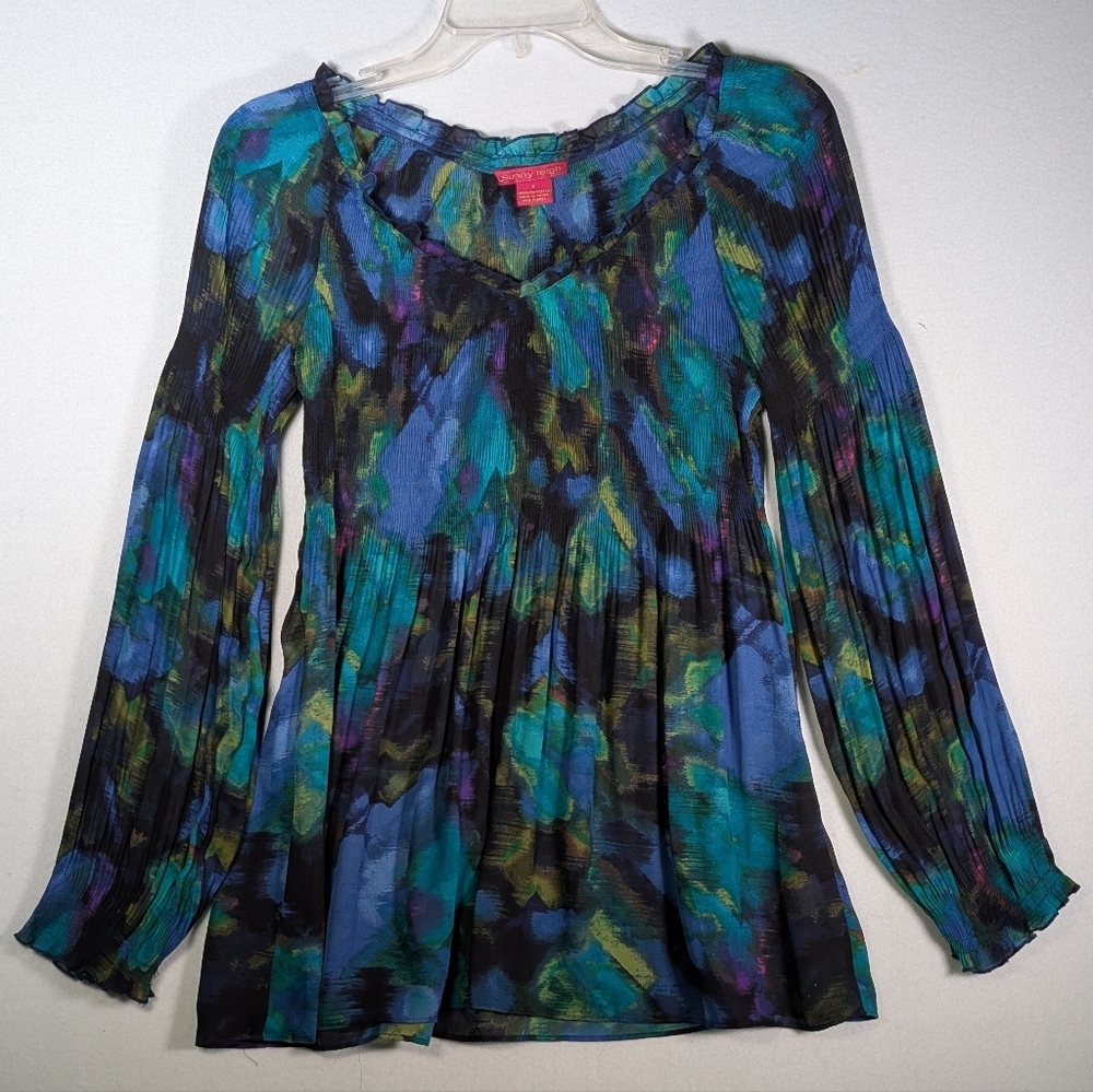 Sunny Leigh Stretchy Chiffon Tunic Blouse